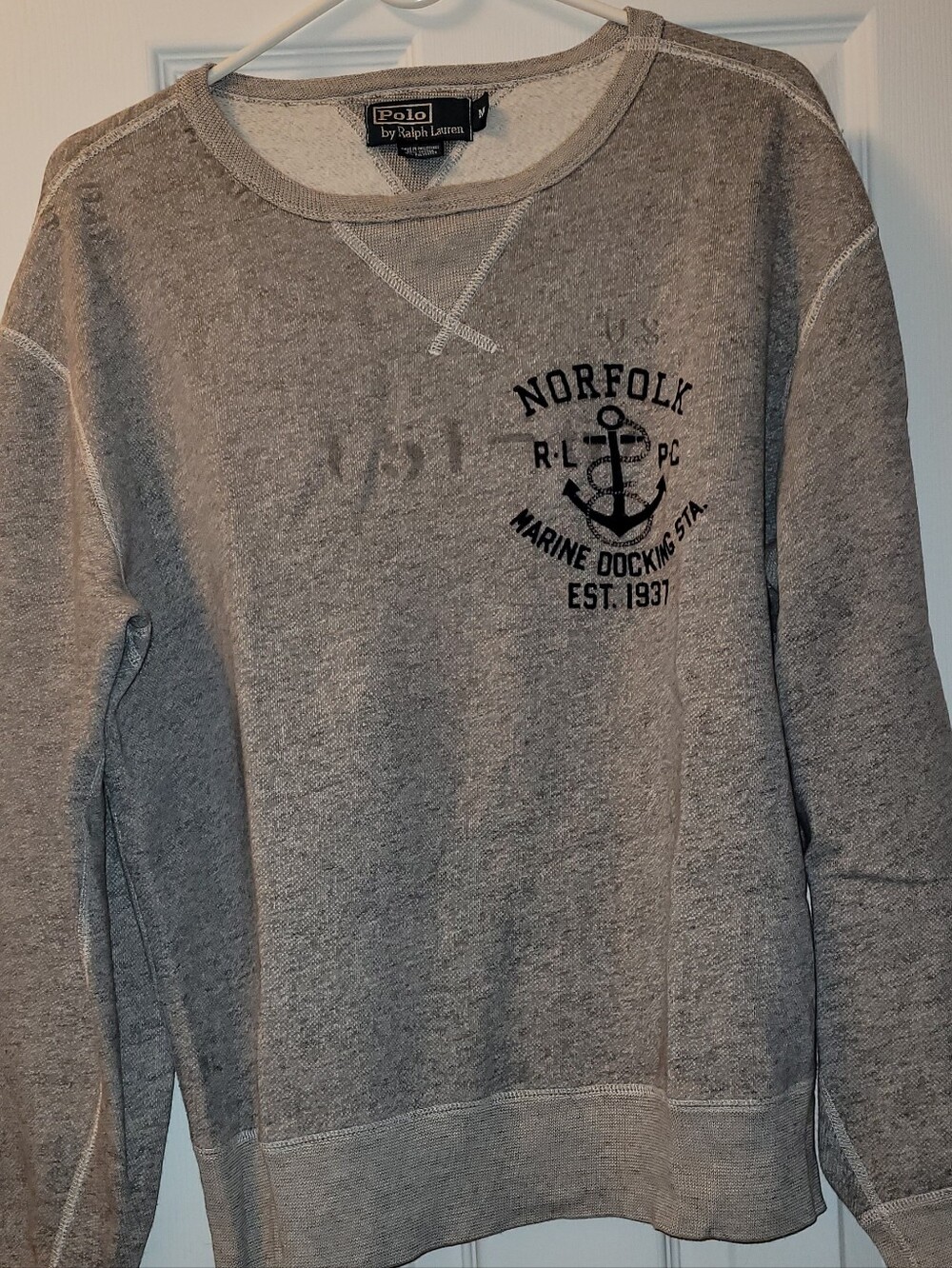 Ralph Lauren Military Crewneck Sweatshirt with Norfolk Anchor Graphic